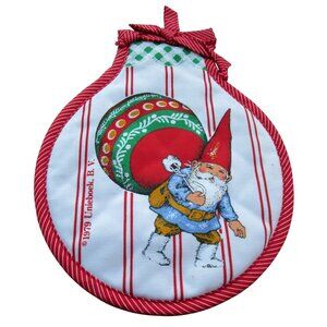Vintage 1979 Unieboek B.V. Gnome Design Quilted Pot Holder